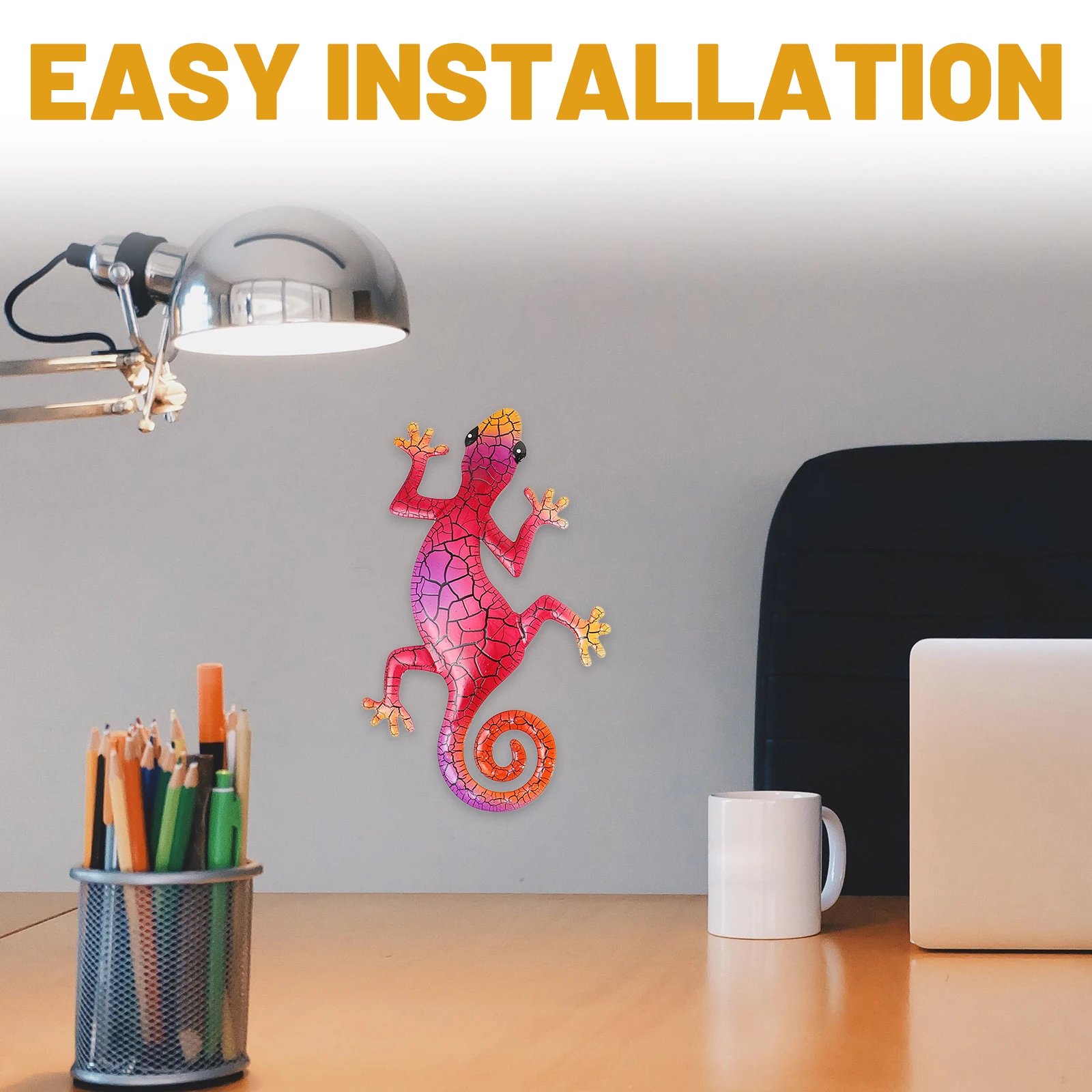 

Wall Decoration Lizard Crafts Metal Decorations Gecko Garden Ornament for Living Room Ornaments Home