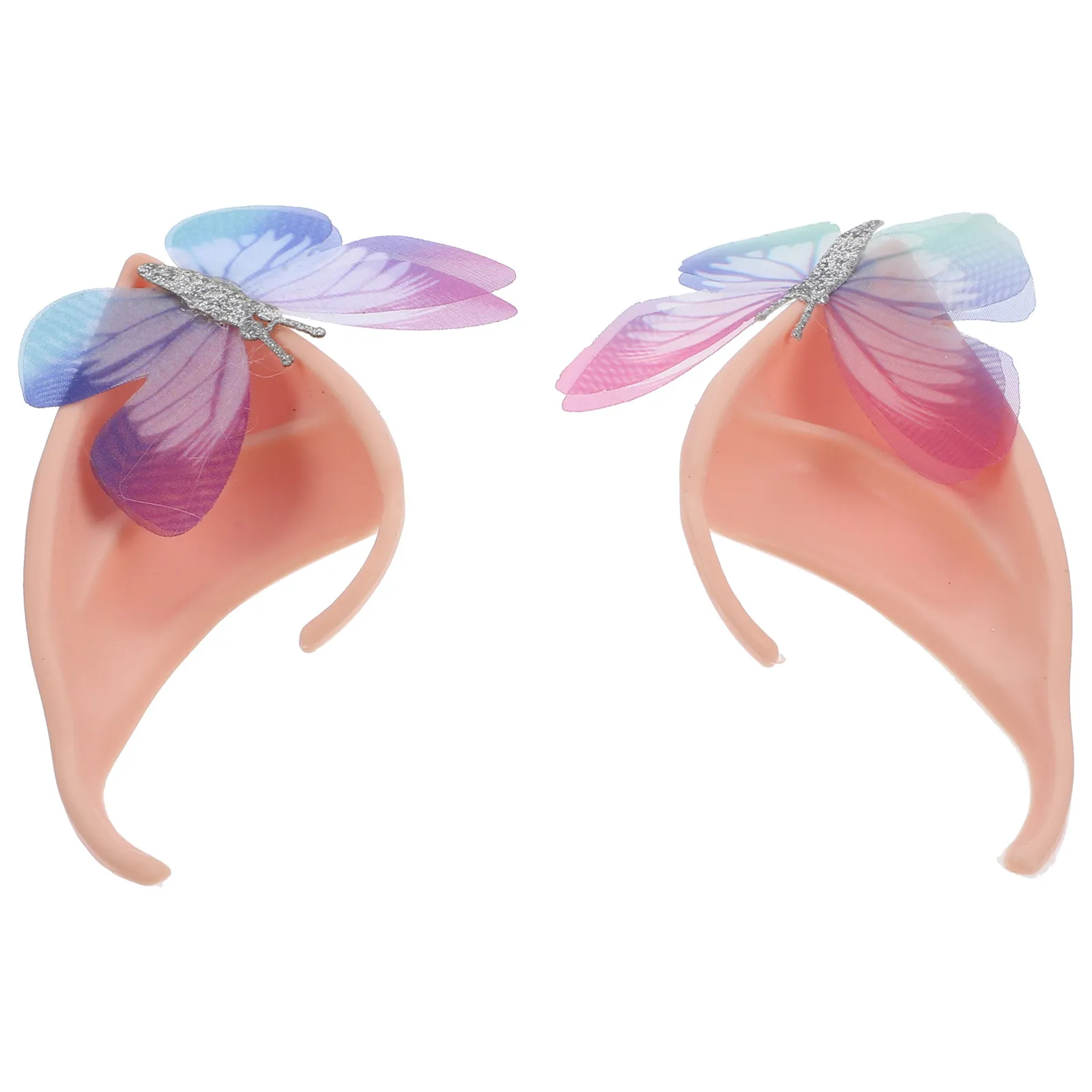 

1 пара нежных сказочных ушек с декором в виде бабочек для девочек и женщин, для косплея, карнавала, фестиваля, банкета, фотосессии, элегантные