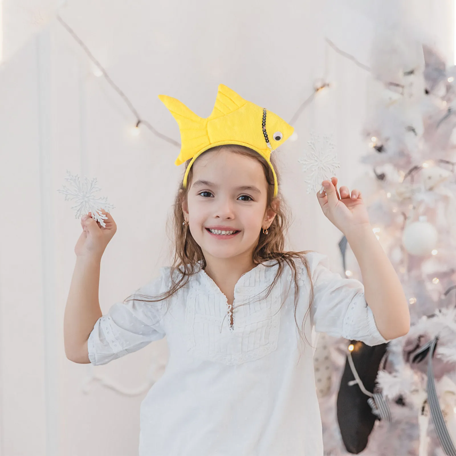 

Детская повязка на голову в виде золотой рыбки, красный стереоскопический ободок для волос в виде животного, для Хэллоуина, косплея, детских вечеринок и выступлений