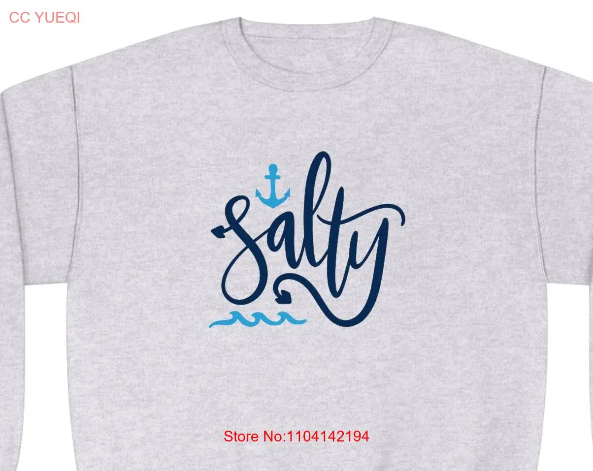 Salty SweaT T Shirt Nautical Anchor Beachy long or short sleeves