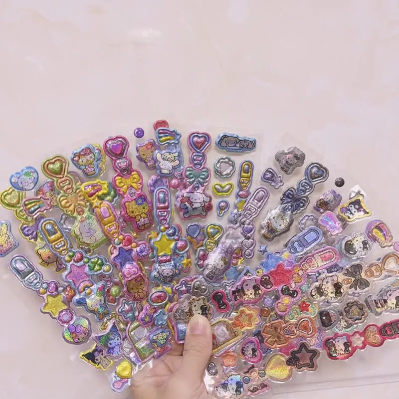 

Kawaii Cartoon Hello Kitty Usahana 3D Bubble Sticker Creative Hand Account Diy Material Decoration Sticker Student Reward Gift