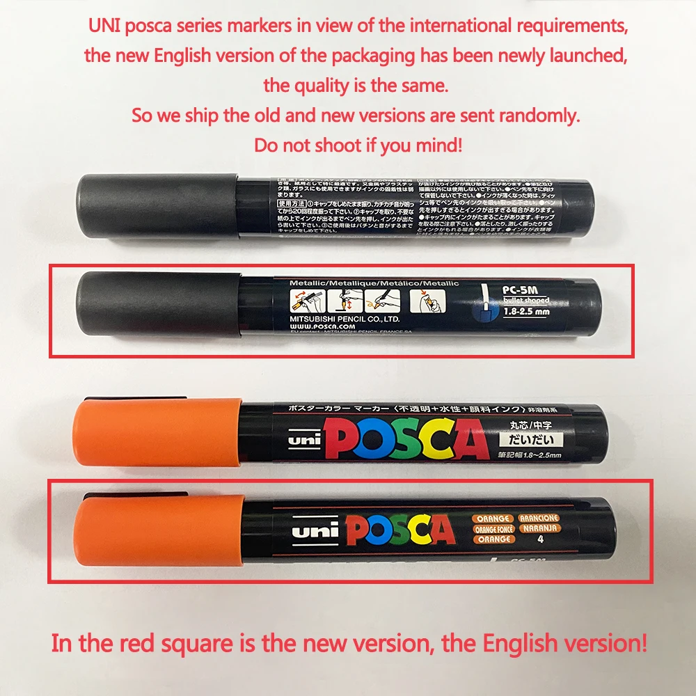 1 Stück Uni Posca Marker-Extra Fine Point PC-1M Poster Werbung Graffiti Malzubehör Wasserdichte Pigmenttinte Kunstbedarf – Detail 3