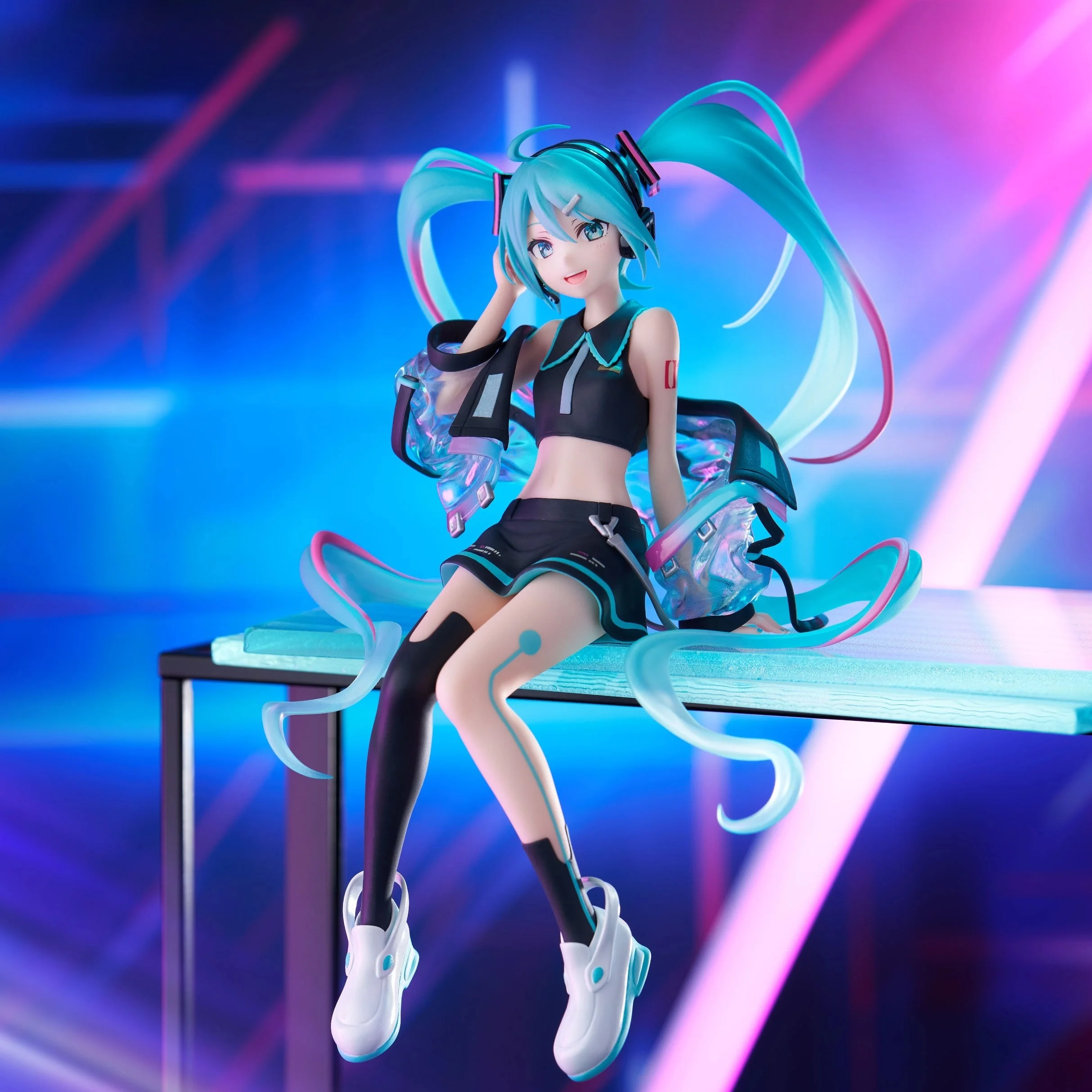 

New 16cm Hatsune Miku Anime Girl Figures Noodle Press Figure Series Neon Digital Miku Figurines Doll Model Kids Toys Fans Gifts