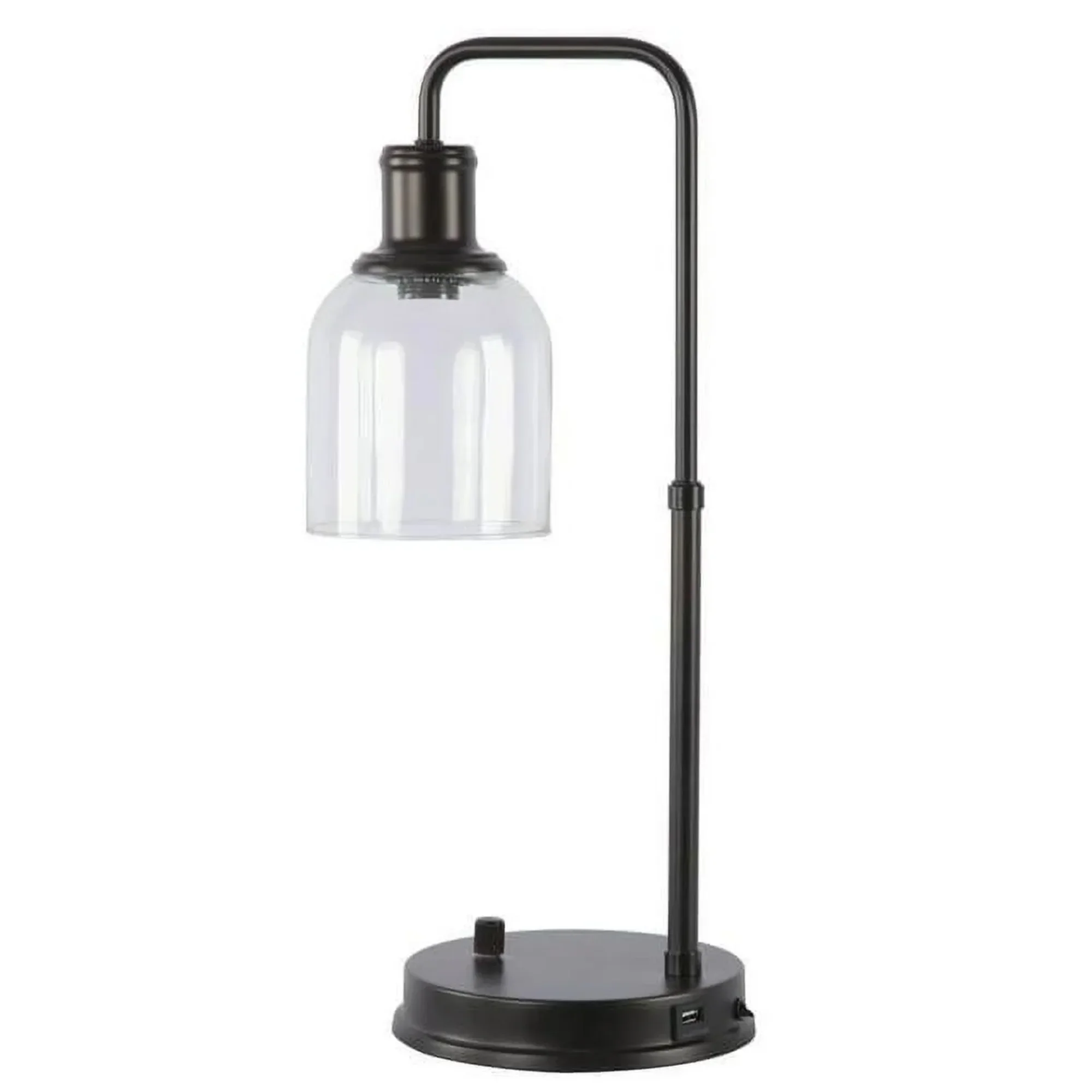 20.5 in Height Bronze Metal Desk Lamp with Glass shade and USB Port, table lamps  portable table lamp  table lamp for bedroom