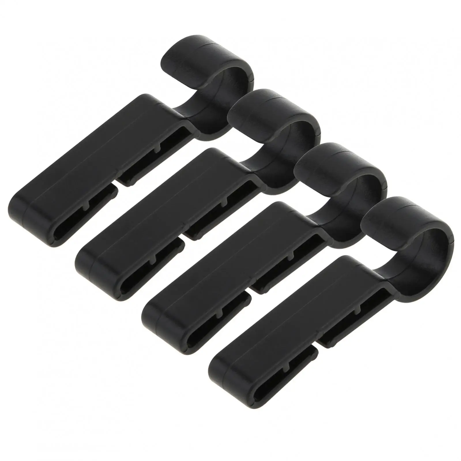 4pcs Plastic Black Helmet Clips for Headlamp Hard Hat Easily Mount Headlamp on Narrow-Edged Helmet Hard Hat Light Clips