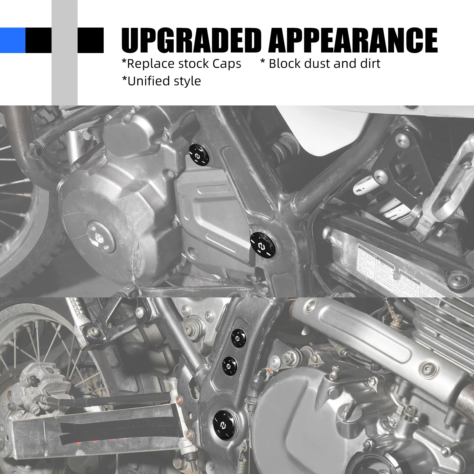 For 1996-2024 Suzuki DR650 S SE DR650S/SE DR650S DR650SE Frame Hole Plugs Frame Holes Cap Covers Swingarm Pivot Caps