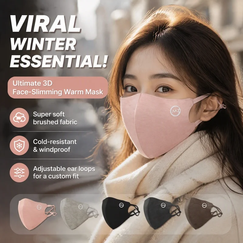 3D Support Warm Face Mask, Outdoor Travel Dustproof Windproof Cover, Breathable Thermal Face Shield for Fall Winter Unisex
