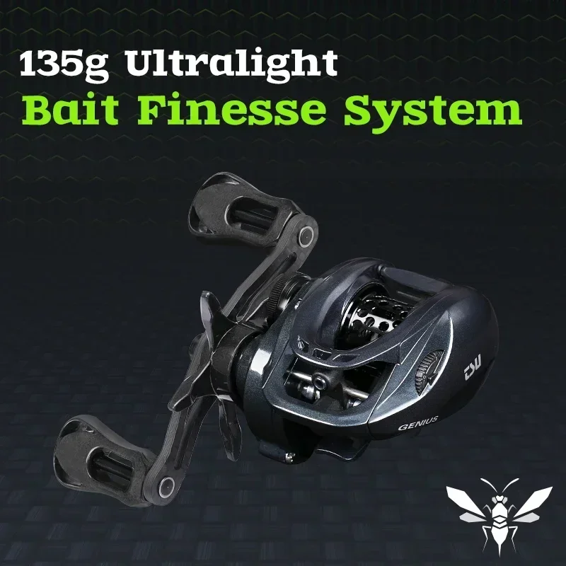 TSURINOYA 135g Baitcasting Reel GENIUS 50H ELF 50 6.5g Spool 6.4:1 8:1 Bait Finesse Light Game Casting Fishing Reel Pesca Whleel