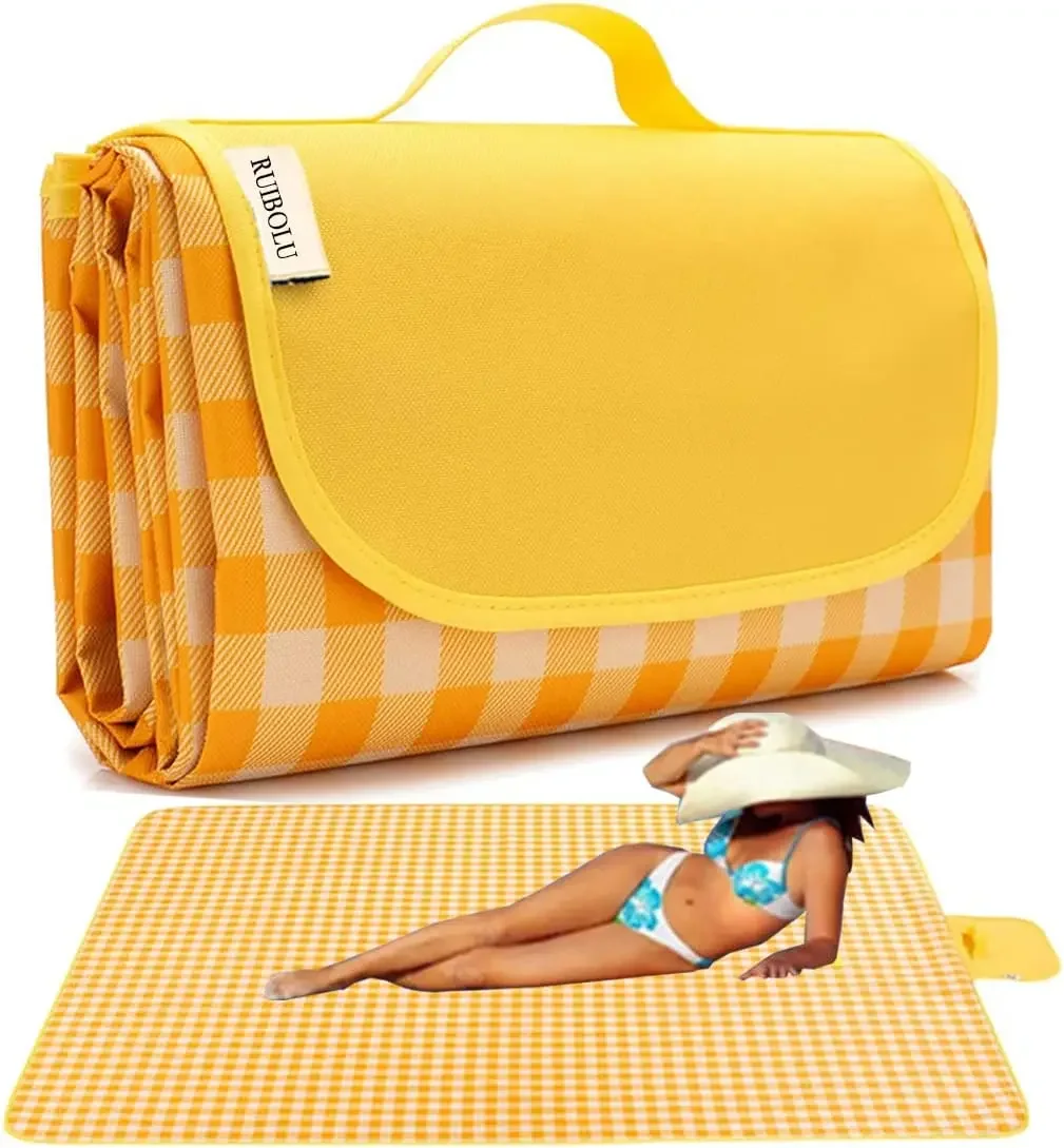 Large Beach Blanket Sandproof Waterproof Quick Dry Picnic Mat for Outdoor Travel Camping Park Lawn Use
