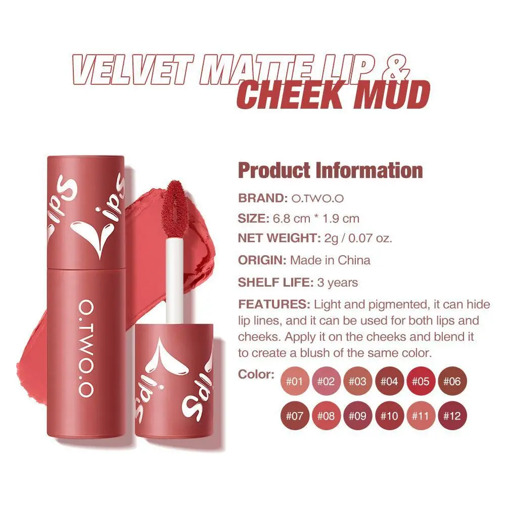 6 Colors Liquid Lipstick Matte Velvet Lightweight Non-sticky Waterproof Long Lasting Lip Glaze Lip Tint Makeup Cosmetics
