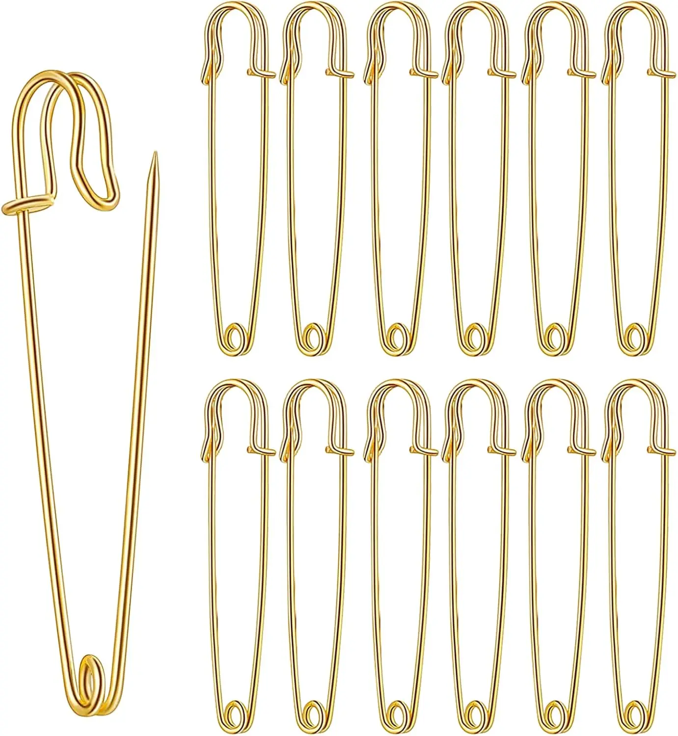 20pcs Heavy Duty Large Safety Pins for Clothes for Clothes, Ideal for Leather Canvas and Wool, Sharp Tip for Secure Hold Brooch