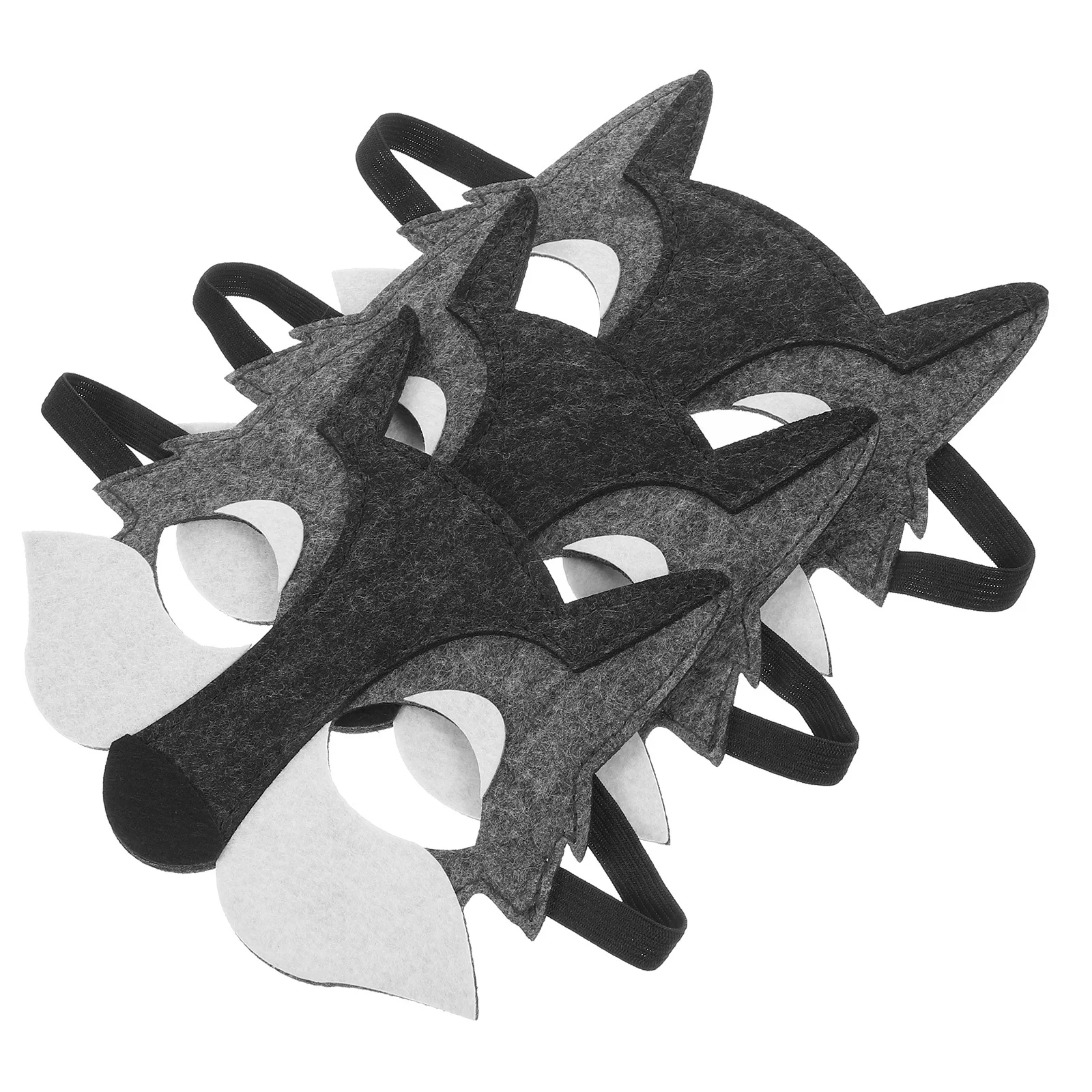 3pcs Wolf Head Mask For Kids Half Face Animal Masks Cosplay Party Favors Birthday Dance Decor Supplies Costume Accessories Play