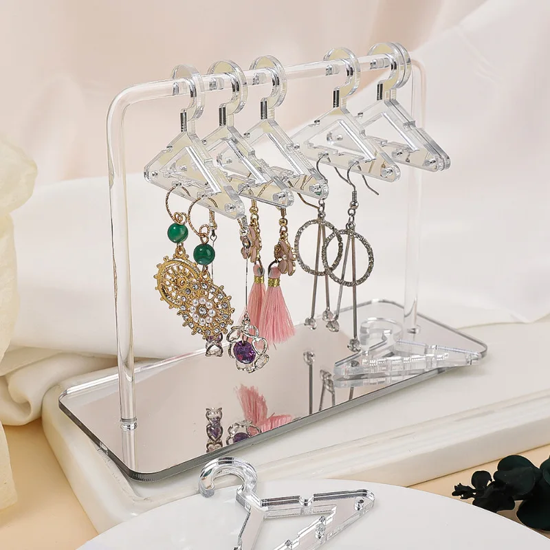 8 Pcs Hangers Shaped Jewelry Holder Hanging Clothes Stand Storage Jewelry Organizer Holders Personalized Earrings Display Racks