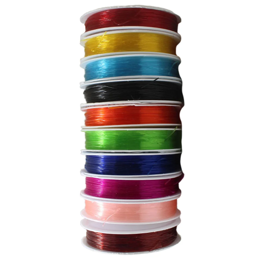 

6m Elastic String Beaded Wire Crystal Thread Hand Braided Rubber Band for DIY Accessories Jewelry and Garments 0.8mm Mixed