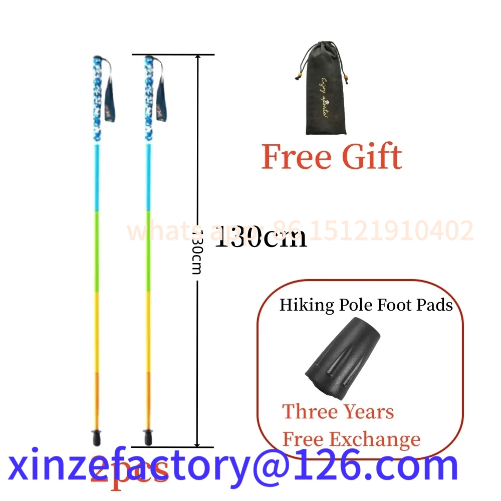 

Be suitable for 2PCS Carbon Fiber Five Section Folding Hiking Stick Ultra Lightweight Portable