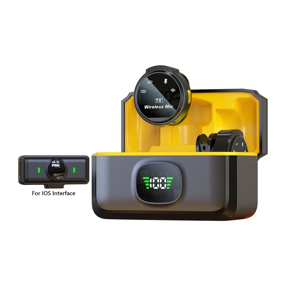 For Xiaomi J6 Wireless Lapel Microphone USB-C/iOS Interface Lavalier Mic Noise Cancel 164ft Range for Android/iPhone/PC/Laptop