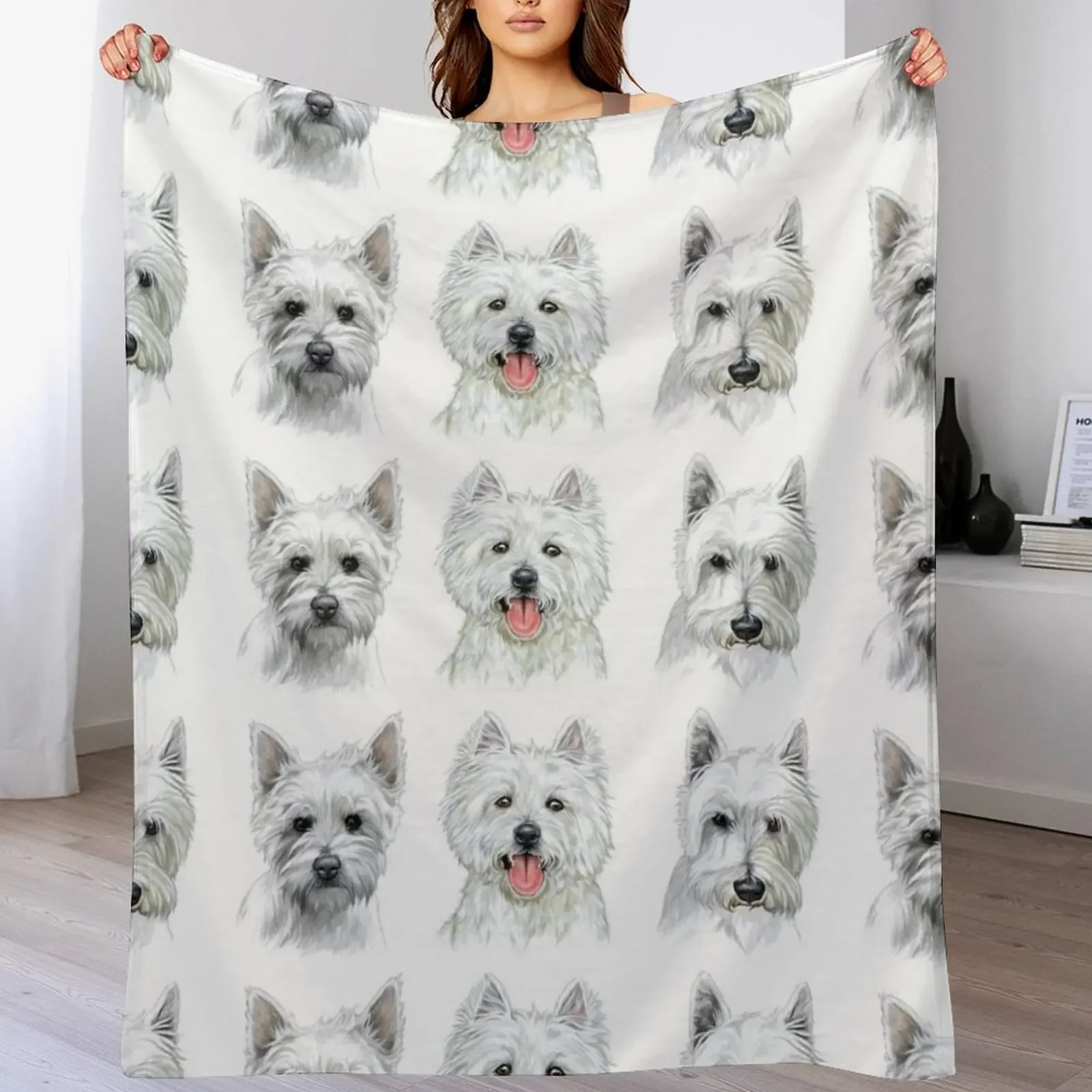 Westies Throw Blanket Elegant Warm Throw Blanket for Hotel Home