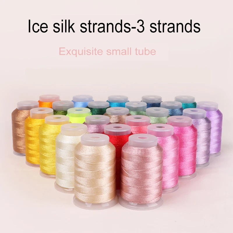 Bracelet Braided Macaron-colored Tassels Bright Nylon 3-strand Ice Silk Tassel Thread Beaded Pearl Thread