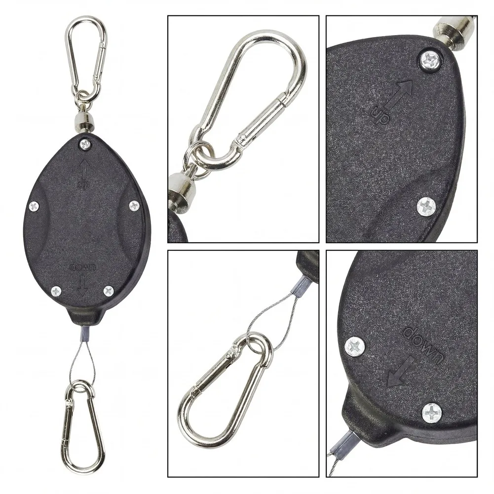 3pcs Stainless Steel Retractable Hook 160cm Rotating Telescopic Plant Hanger For Garden Flower Pot Hanging Decor Duty