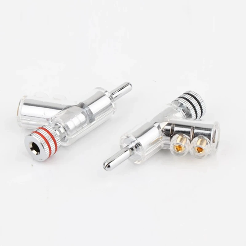 12Pcs Hi-End Rhodium Plated LOCK Speaker Cable Banana Plug Connector DIY Speaker Cable