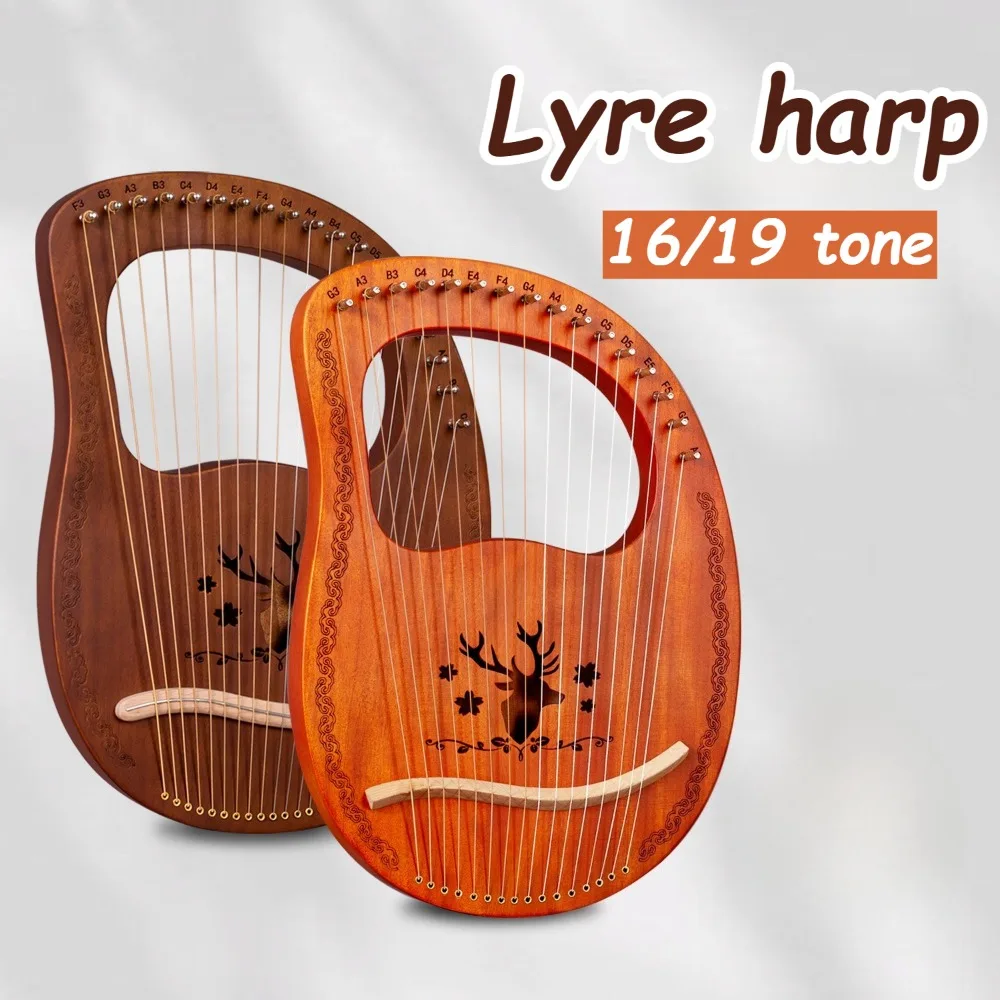 Arpa Portátil de 19 Cuerdas, Instrumento de Cuerda para Terapia de Sonido, Lira de 16 Cuerdas, Instrumentos Musicales Profesionales para Adultos