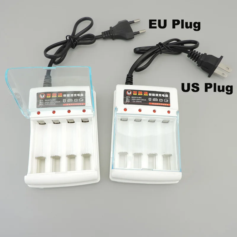 AA/AAA Battery Charger 4 Slots 220V For 1.2V Rechargeable Battery Quick Charger with Cover Protection Adapter Accessorie