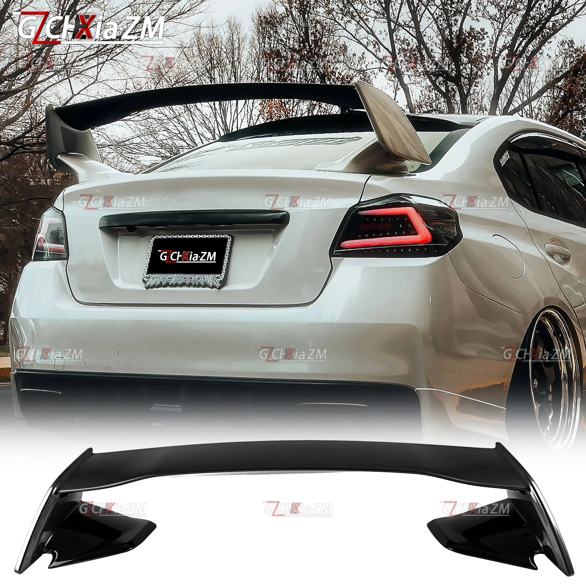 

For Subaru Impreza WRX STI Sedan Rear Spoiler ABS Material Three-Stage Trunk Lid Decorative Cover Aerodynamic Kit Wing 2007-2019
