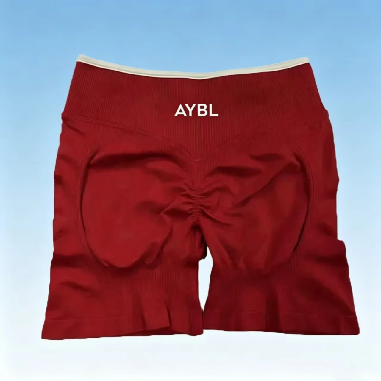 Short De Sport Blanc Sans Couture Pour Femme  Taille Haute, Effet Push-up, Ldéal Pour Le Yoga Et La Course A Pied