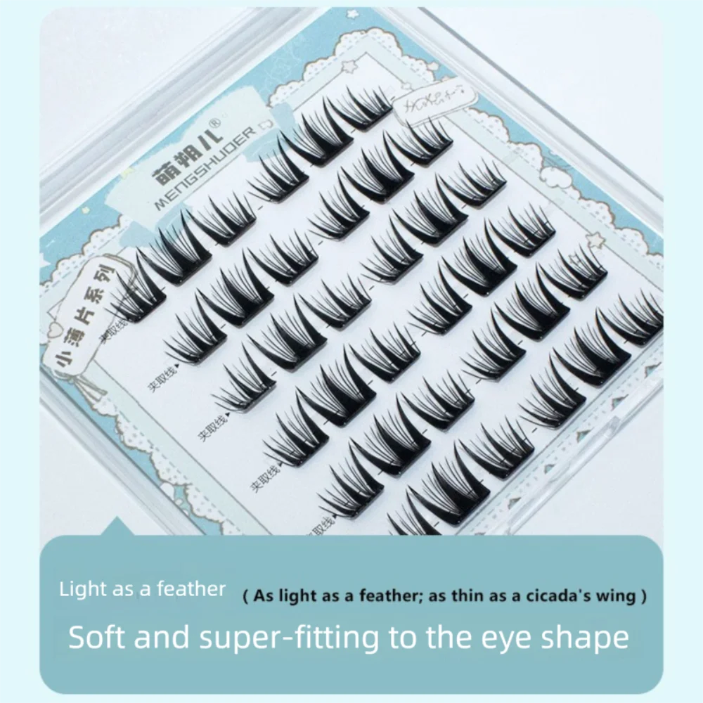 Moda fofo sem cola cílios postiços onda natural diy lash cluster mangá olho auto adesivo 3d cílios postiços fontes de festa