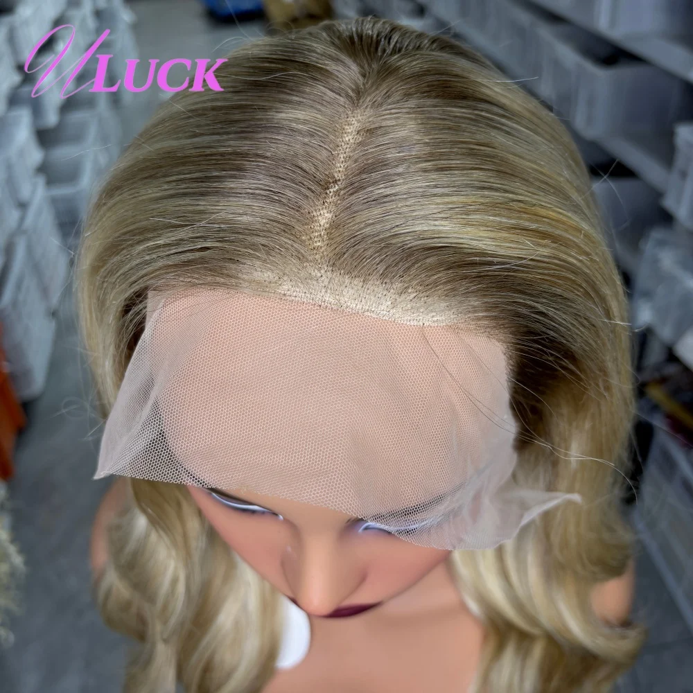 Wig Rambut Asli Brasil Warna Pirang Madu Ash Honey 13x6 Lace Front Model Body Wave Siap Pakai Untuk Wanita Kulit Putih