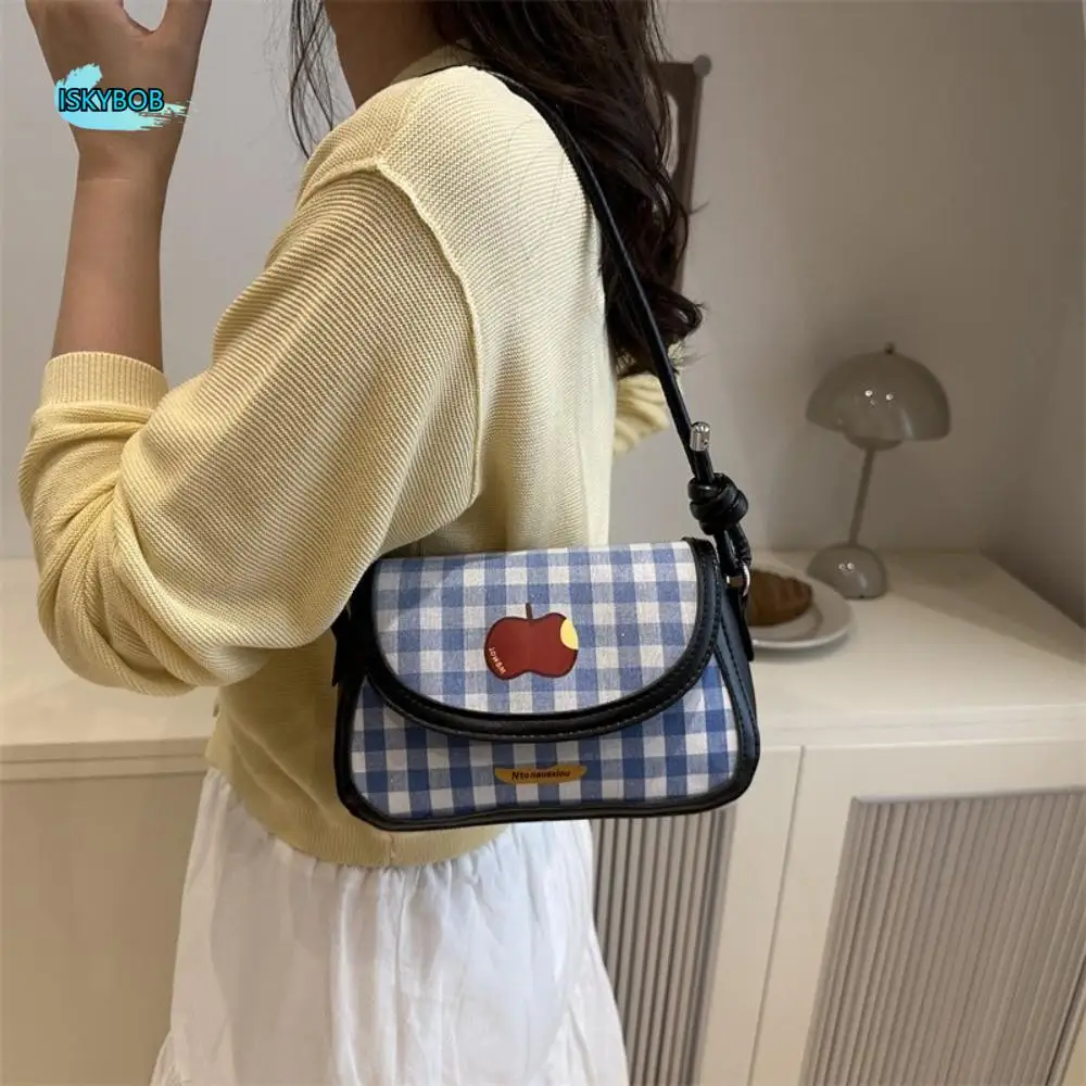 

Modern Contrast Color Crossbody Bags Lightweight Adjustable Strap Handbag Casual with Embroidery Shoulder Bag Office