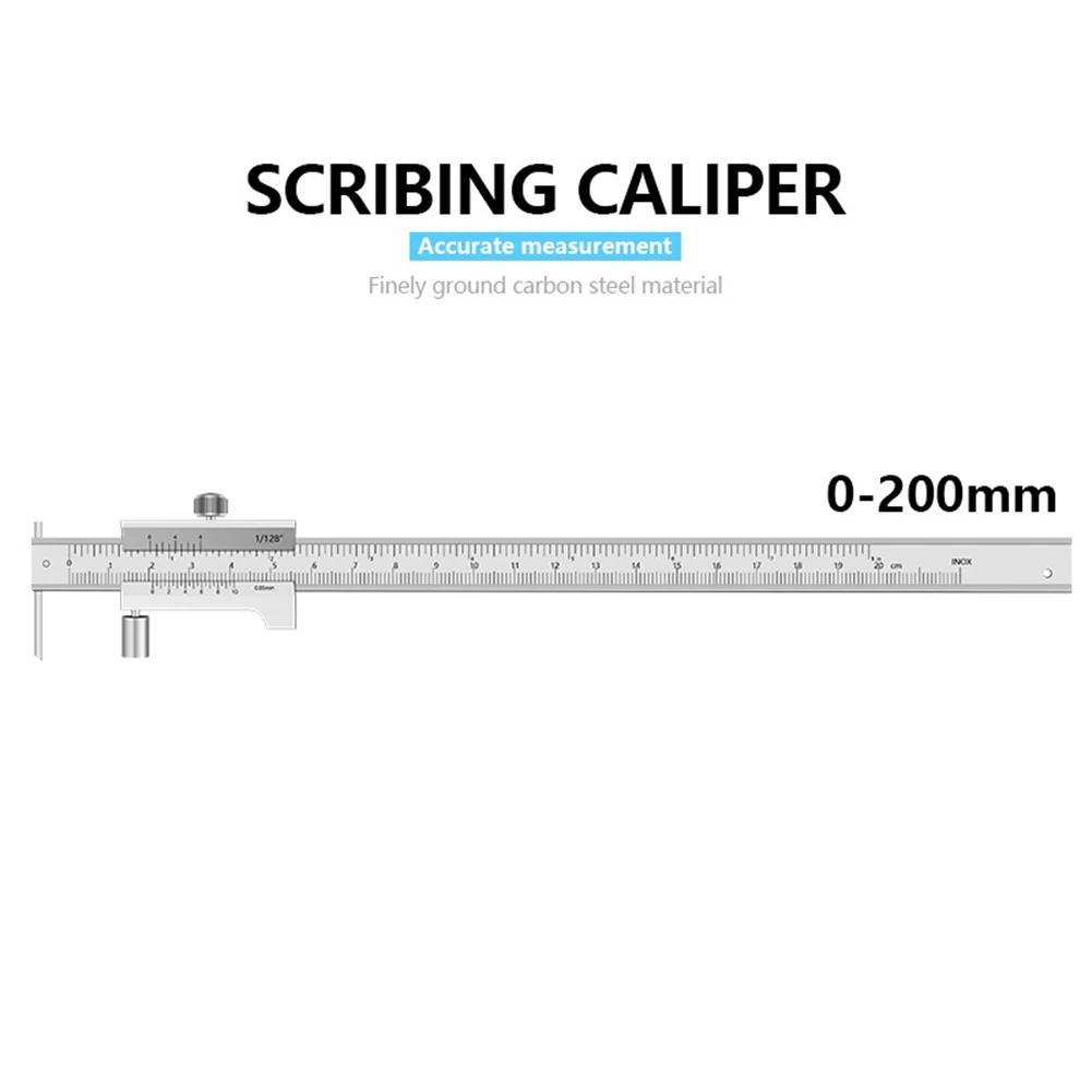 CQMF-Caliper Marking Vernier Caliper 0-200Mm Stainless Steel Parallel Marking Vernier Caliper Marking Gauge Measuring Tool