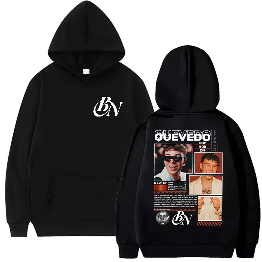 

Singer Quevedo Buenas Noches Tour 2025 Album Merch Толстовка Мужчины Женщины Мода Harajuku Толстовка Повседневный пуловер большого размера Толстовки