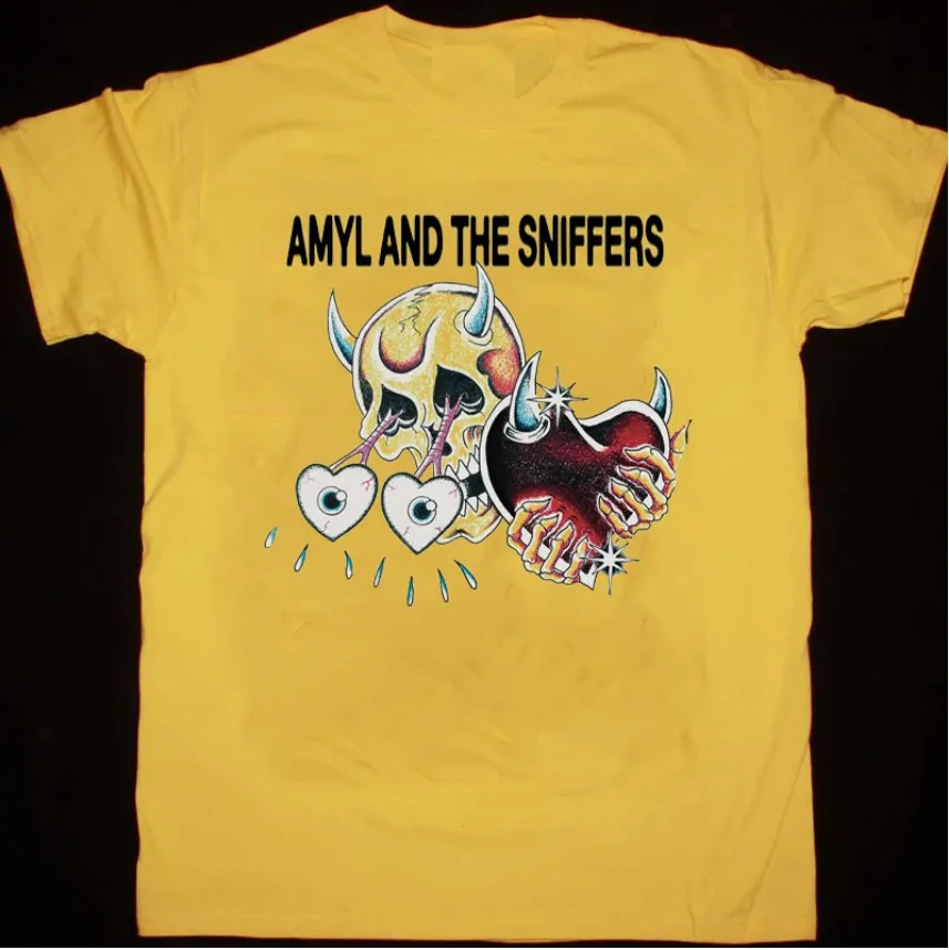 Amyl And The Sniffers Tour 2024 Cotton Yellow T-Shirt Full Size