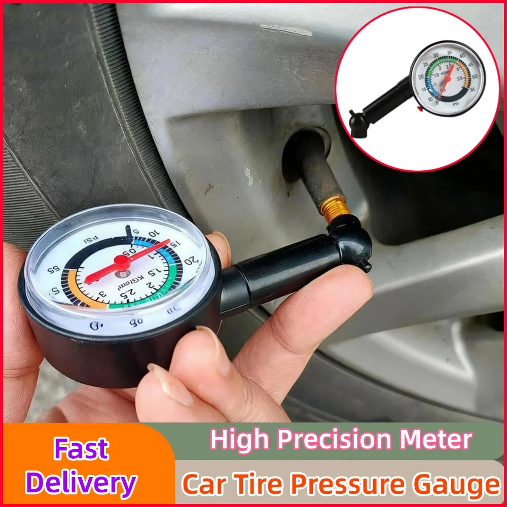 Auto Tire Inflation Pressure Gauge Measurement High Precision Meter Detector Car Tire Pressure Gauge Tyre Deflation Pointer