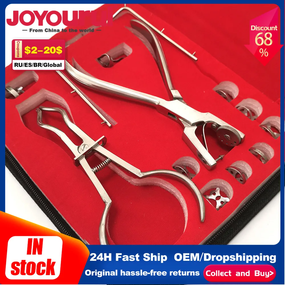 

1 Set Dental Rubber Dam Perforator Puncher Teeth Care Pliers Orthodontic Material Dentist Lab Device Equipment With Storage Bag