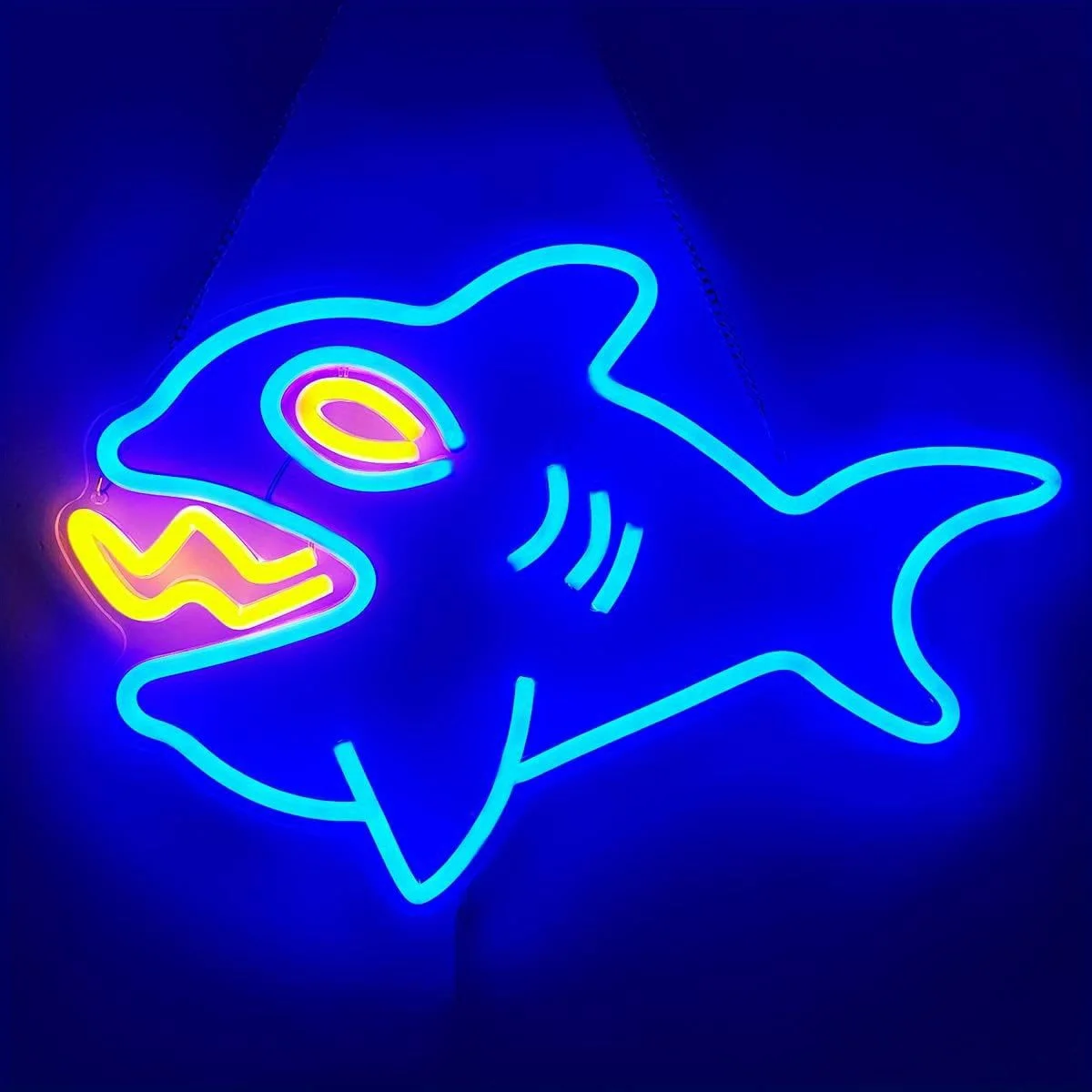 Shark Cartoon LED Neon Light - USB Powered, With Dimmer, Adjustable Brightness, Perfect for Kids' Rooms, Game  Fun Decor