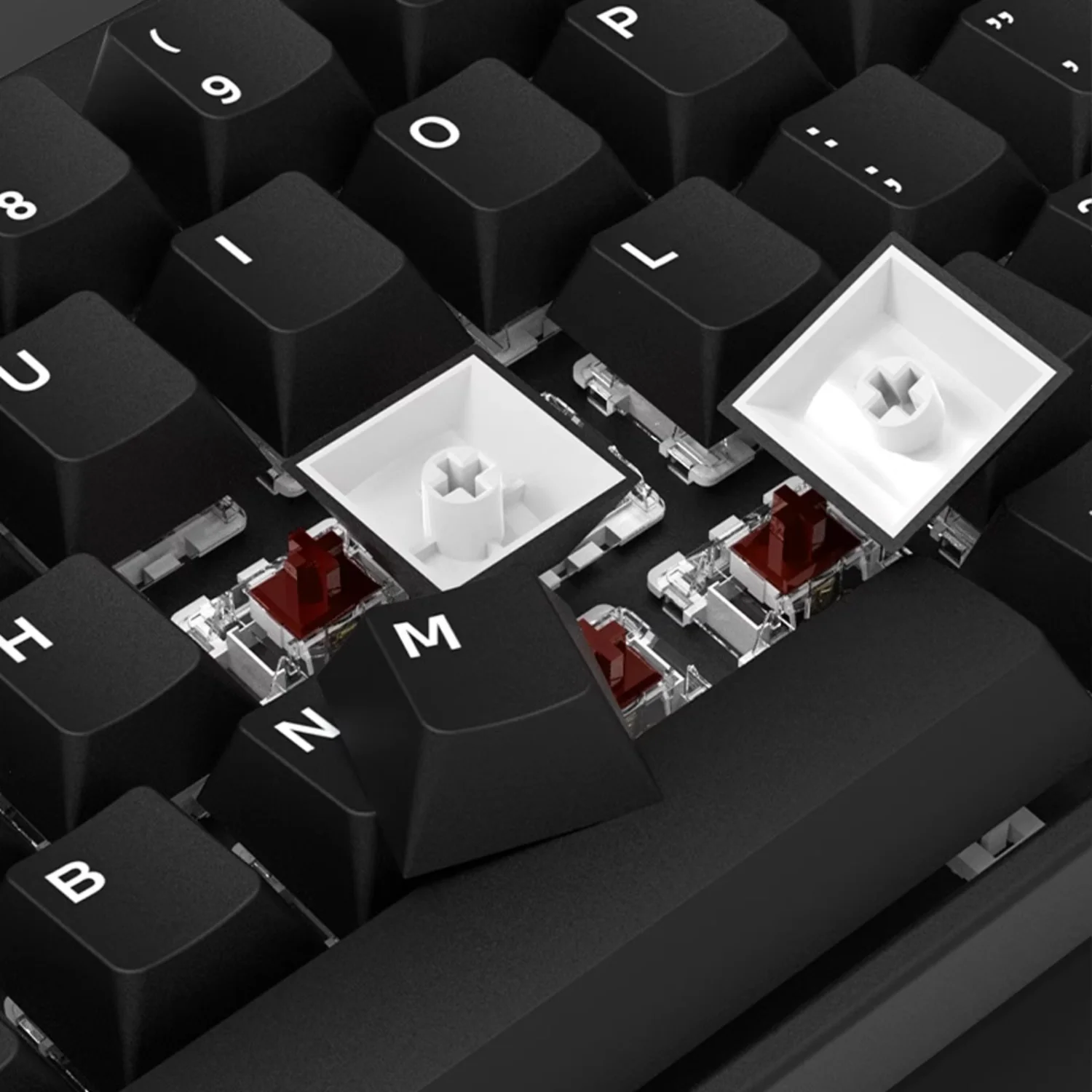 Dichroic Cherry Keycaps PBT 126 Keys WOB Black White Simple Durable for 60/64/84/98/108 Gaming Mechanical Keyboard MX Switch