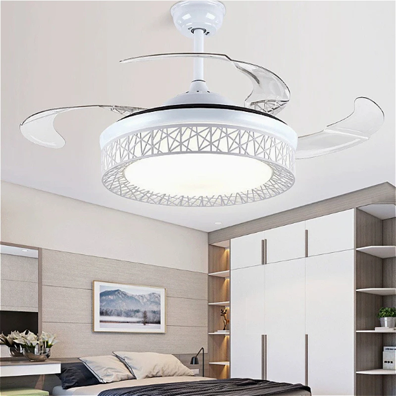 Nordic Invisible Slient Ceiling Fan Lamps Minimalist Restaurant Master Bedroom Dinning Living Room Ceiling Fan Lights Home Decor