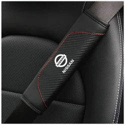 2Pcs PU Leather Car Safety Seat Belt Shoulder Cover For Nissan X-trail Qashqai Note Juke Sentra Patrol Navara Micra Leaf Almera