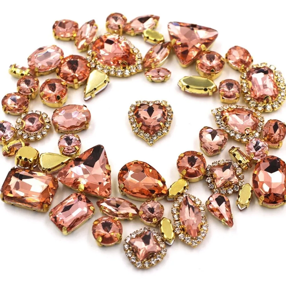 

50pcs Set Shining Multicolor Water Drop Rhinestone DIY Craft Mixed Claw Drill Buckle Crystal Buckle Accessory Making