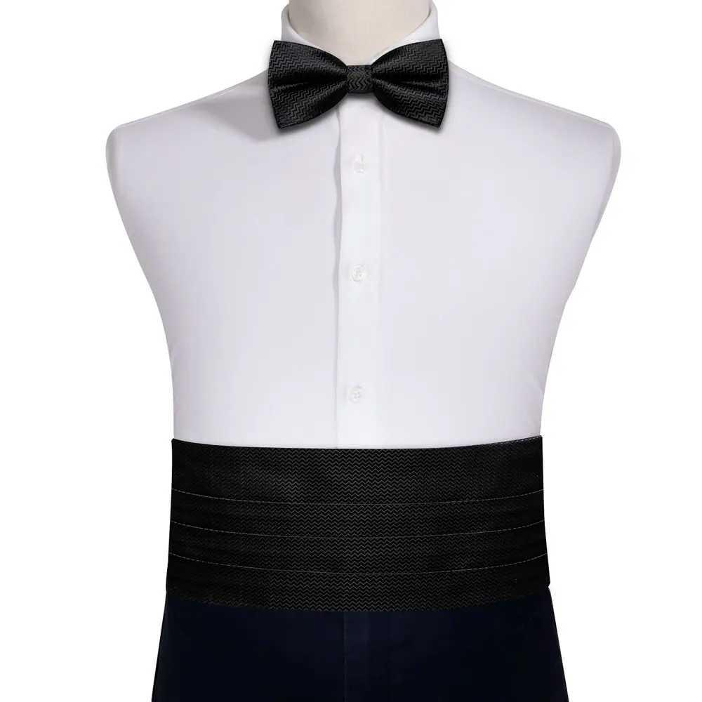 Ensembles de boutons de manchette classiques pour hommes, InjCummerbund Wave, noeud papillon formel, mouchoir, fête d'affaires, anniversaire, créateur Erra. Wang, 1064