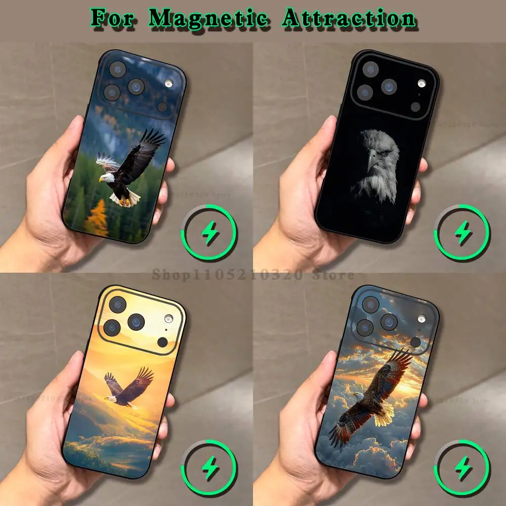 

Eagle Cool Animal Phone Case For iPhone 17,16,15,14,13,12,11,Pro,Max,Plus,E,Air,Mini Magnetic Magsafe Frosted Clear
