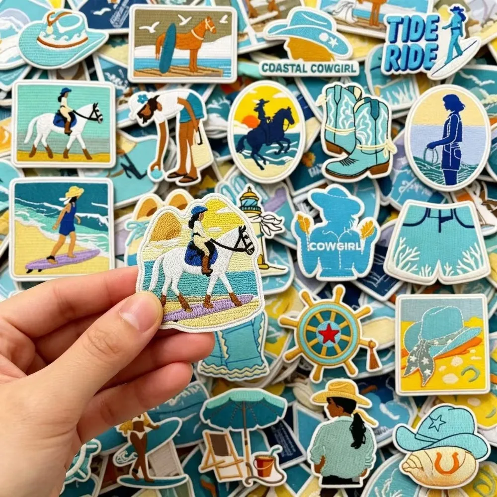 

Cartoon Blue Cowgirl Embroidered Patch DIY T-shirt Backpack Hat Bag Iron on Pacthes Craft Decoration Accessories Sewing Applique