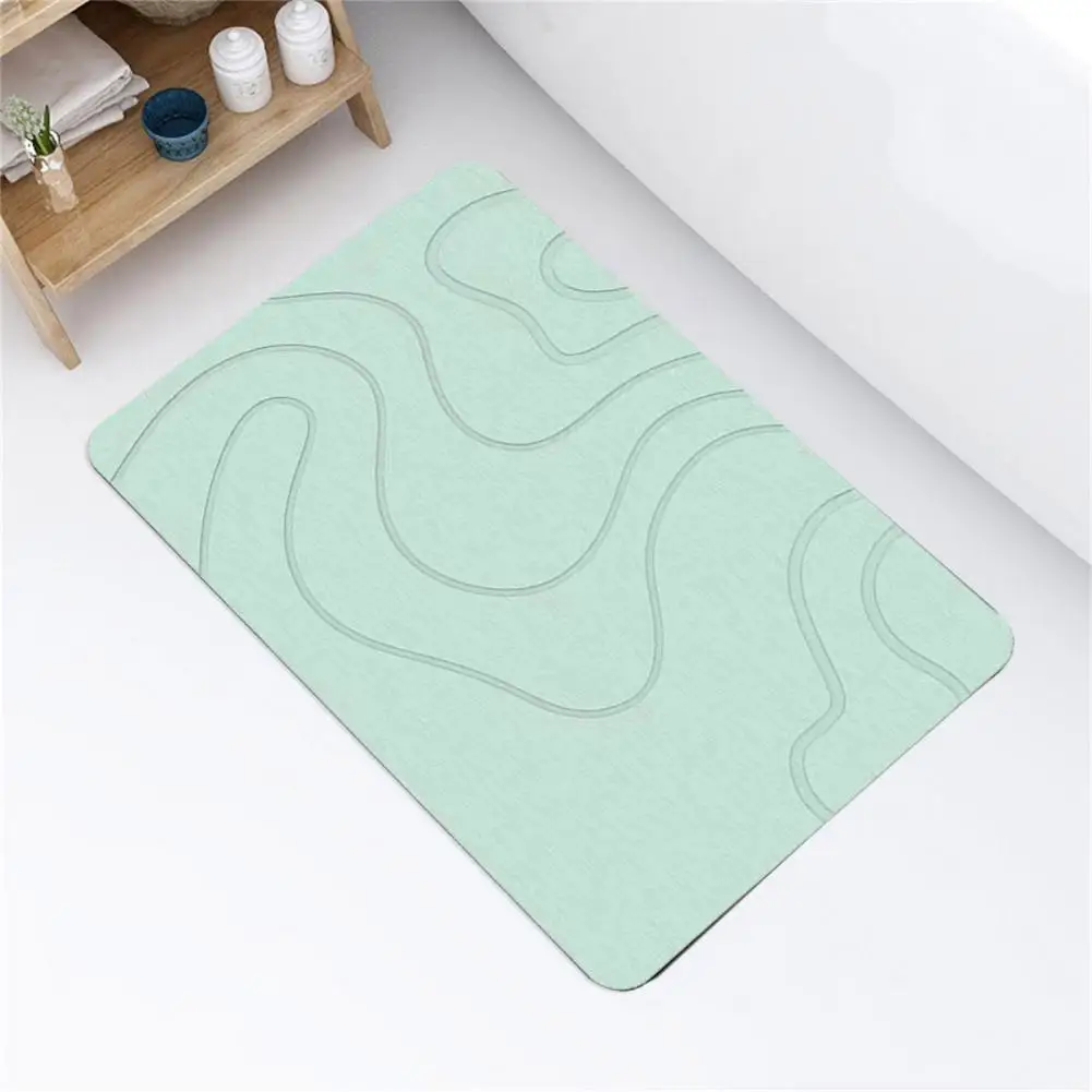 Odor-resistant Shower Mat Quick-drying Diatom Mud Bathroom Floor Mat with Anti-slip Bottom Bath Shower Sink Kitchen for Home