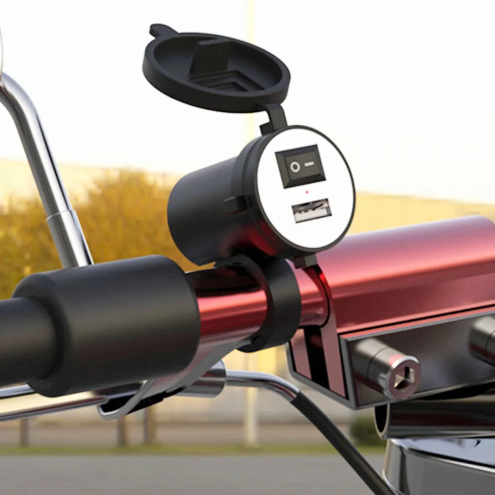 Motorbike USB Port Waterproof Adapter Motorcycle Handlebar Charger Vehicle Parts Motorcycle Charger Motorcycle Accessories