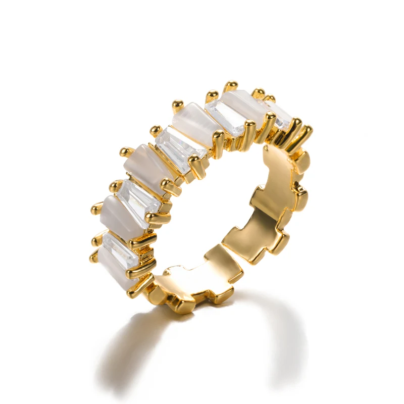 

GATTVICT Irregular Transparent Glacier Zircon Open Rings Chic Fashion Finger Charm Adjustable Join Rings Summer Party Jewelry