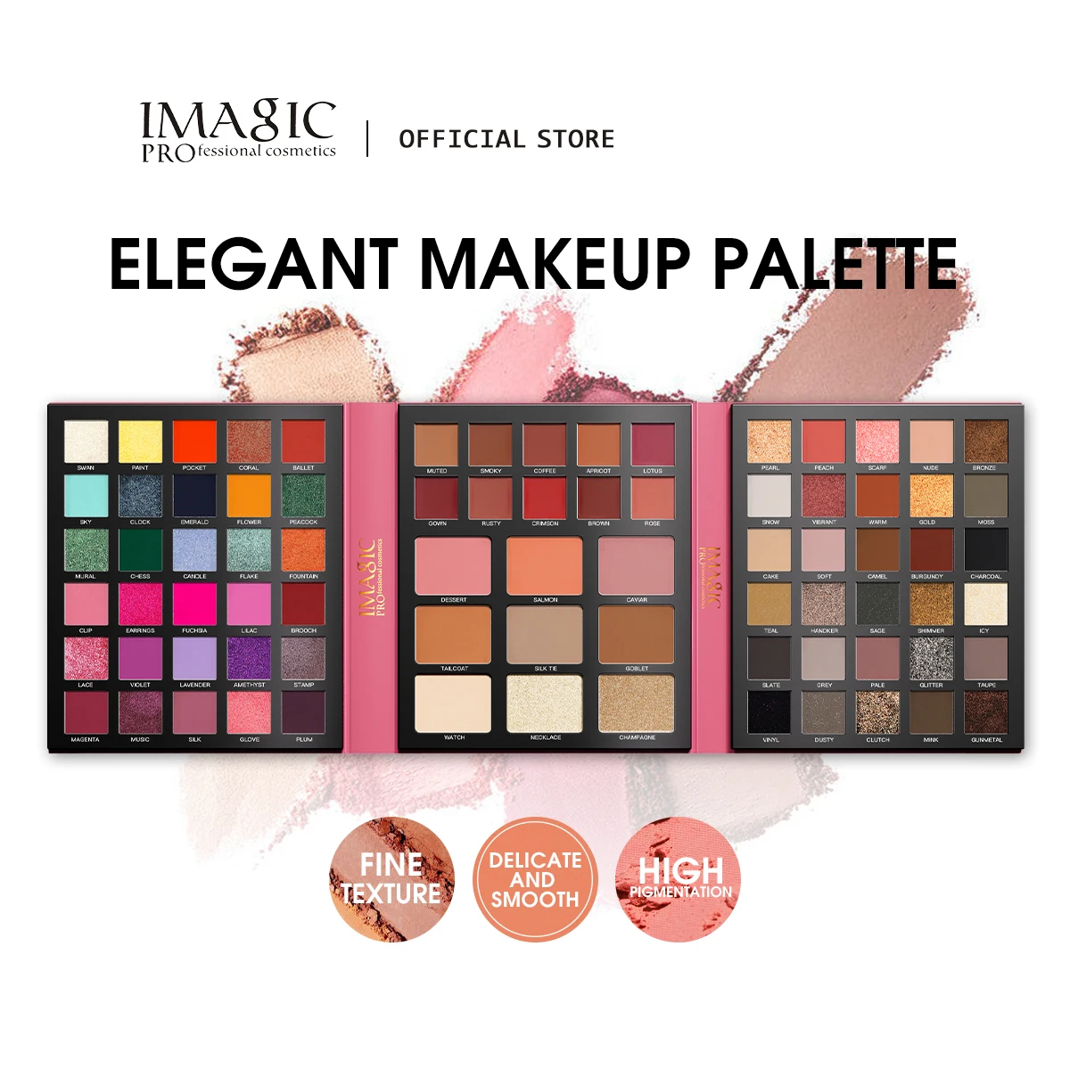 

IMAGIC 5-in-1 79-Color Palette: Eyeshadow/Highlight/Lipstick/Blush/Contour, Ultra Pigmented, Non-Flying, Long-Lasting Waterproof