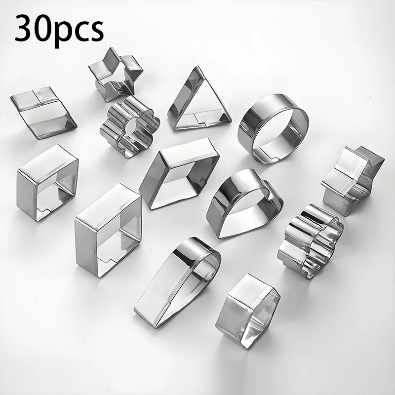 Stainless Steel Geometric Cookie Cutter Set – Dishwasher Safe 2