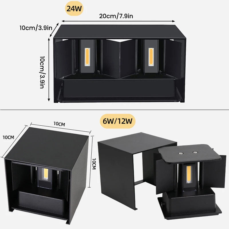 

Aluminum Outdoor Indoor Wall Light Adjustable Beam Angle Waterproof IP65 Wall Lamp for Garden Bedroom Balcony Garden Patio Porch